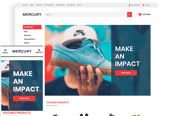 Shoes Website Template for Ecommerce 