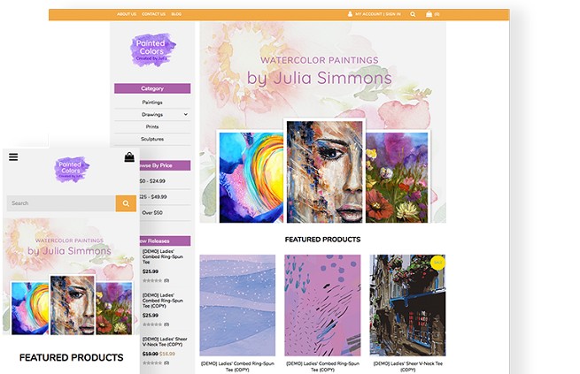 Art Gallery Website Template for Ecommerce 3dcart